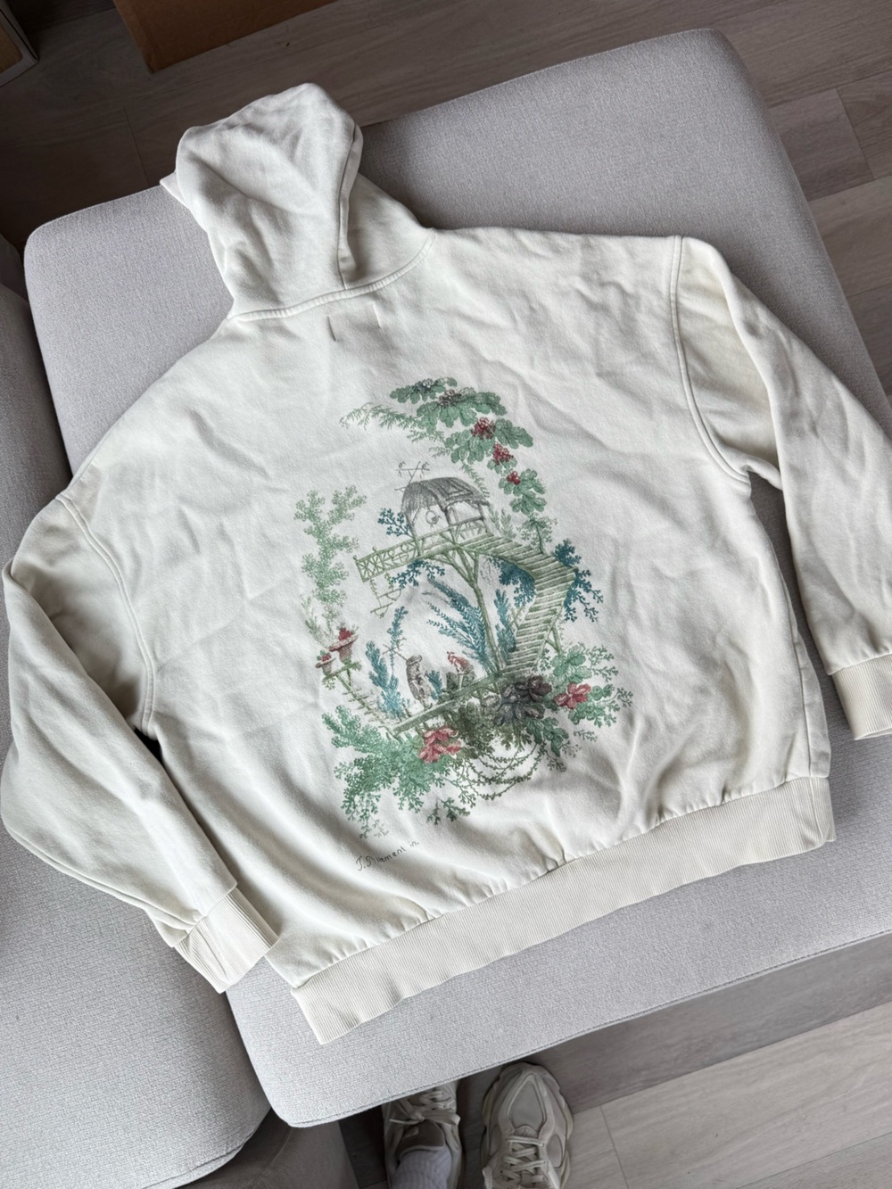 PacSun Cream Hoodie with Botanical Back Print